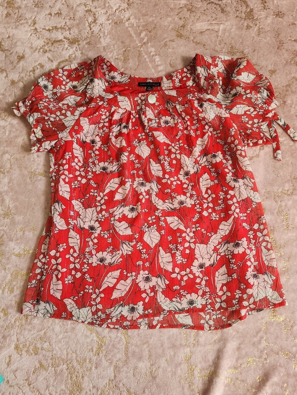 SARA MICHELLE | Red Floral Top - Picture 12 of 14
